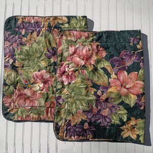 Pair of Vintage CROSCILL Pillow Shams KING Size Floral Purple Dusty Pink Flowers